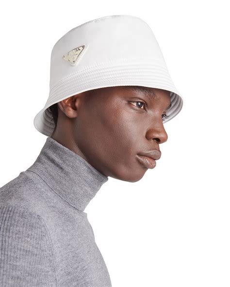 prada white nylon bucket hat|Prada bucket hat price.